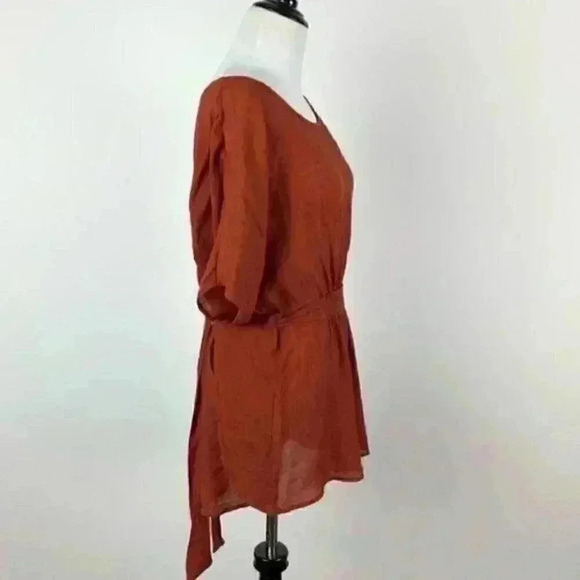 Forever 21 top sz L burnt orange lightweight boho - Picture 4 of 8